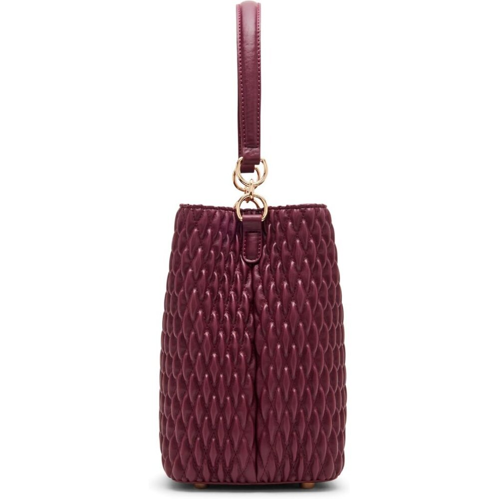 Ruched Bucket Bag Small Polyester Cherry Lacquer … - image 4